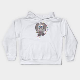 Puppy with Lights Kids Hoodie